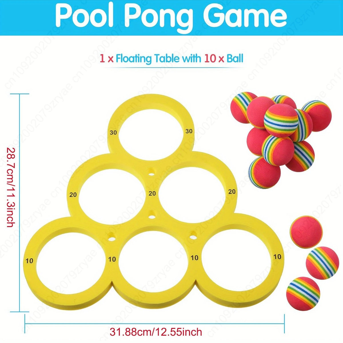 1+10pcs Swimming Pool Toss Game Set, Family Water Sports Floating Pool Toys, Throwing Game ，Suitable for Family Friends