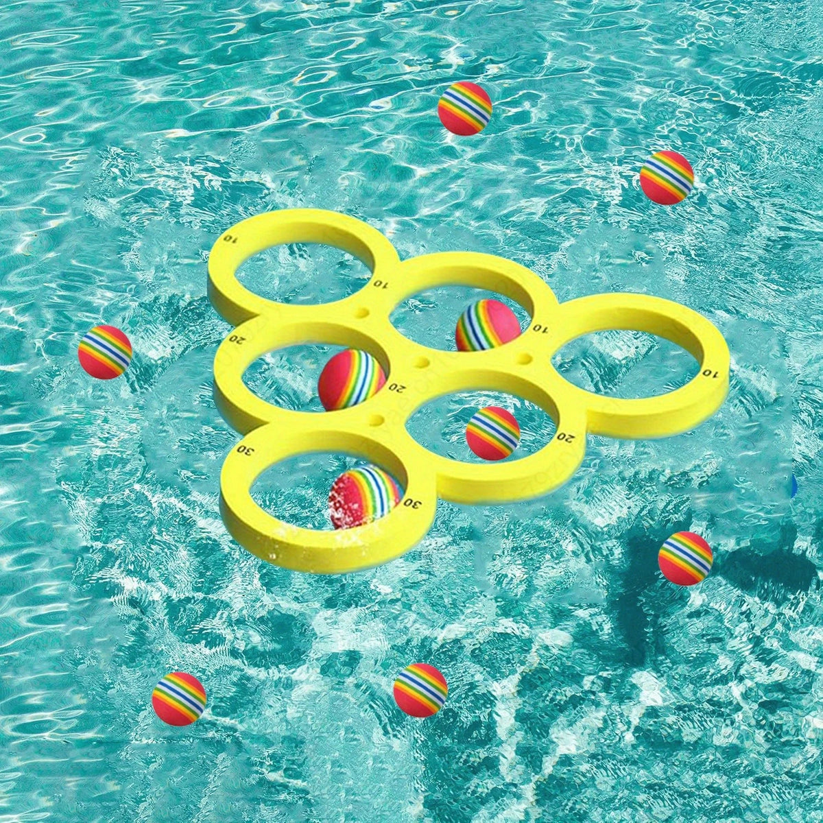 1+10pcs Swimming Pool Toss Game Set, Family Water Sports Floating Pool Toys, Throwing Game ，Suitable for Family Friends